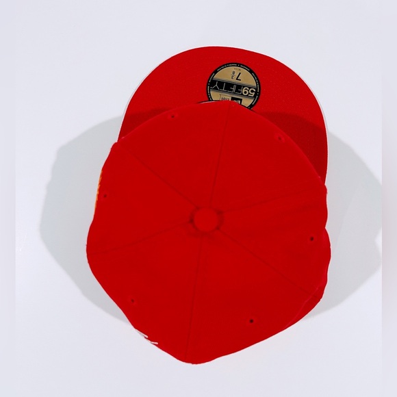 SF 49ERS RED Fitted Hat with Super Bowl Patches. Unisex - Picture 6 of 12